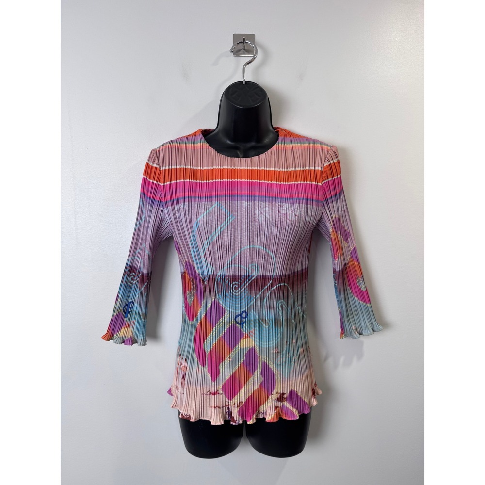 Zimmermann Wonderland Pleated Tee Shirt Multicolor Pleated Graphic Size XS/S